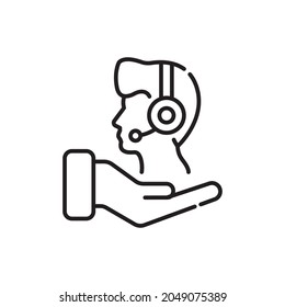 Customer Service vector outline icon style illustration. EPS 10 file