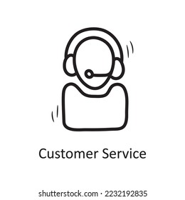 Customer Service vector outline Icon Design illustration. Business Symbol on White background EPS 10 File