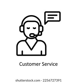 Vector Outline Icon des Kundendienstes für Ihre digitalen oder gedruckten Projekte. Stockillustration