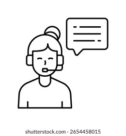 Icono de estilo de ilustración de contorno de Vector de Servicio al cliente. Archivo EPS 10