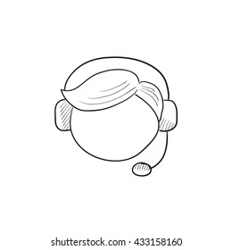 Customer service vector sketch icon isolated on background. Hand drawn Customer service icon. Customer service sketch icon for infographic, website or app.