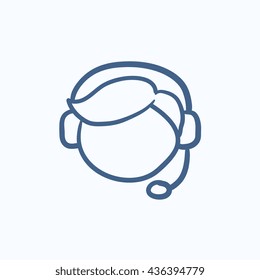 Customer service vector sketch icon isolated on background. Hand drawn Customer service icon. Customer service sketch icon for infographic, website or app.