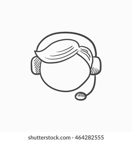Customer service vector sketch icon isolated on background. Hand drawn Customer service icon. Customer service sketch icon for infographic, website or app.