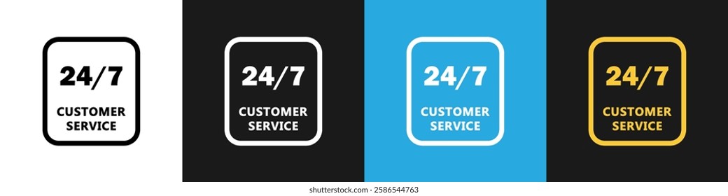 Customer Service - vector stamp on different backgrounds.
