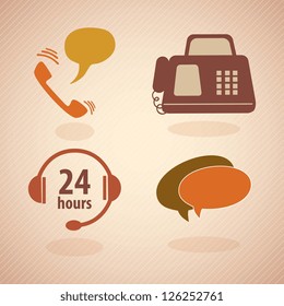 Customer Service vintage icons.With reto colors. Vector