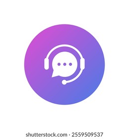 Customer service waiter vector icon, customer service symbol flat design.