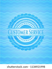 Customer Service water concept badge.