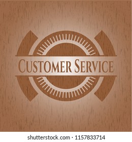 Customer Service wooden emblem. Retro