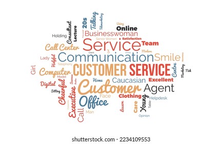 Customer Service word cloud background. Careers awareness Vector illustration design concept.