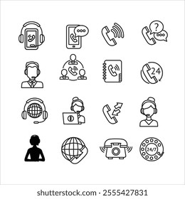 Customer services, hotline, call center, help center sign icon symbol ui and ux design, glyphs and stroke line icon