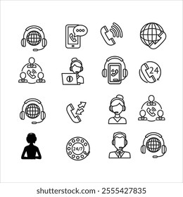 Customer services, hotline, call center, help center sign icon symbol ui and ux design, glyphs and stroke line icon