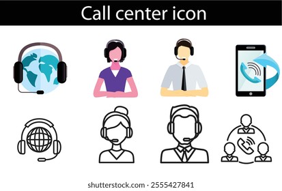 Customer services, hotline, call center, help center sign icon symbol ui and ux design, glyphs and stroke line icon