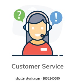 Customer services icon in modern flat style, helpline