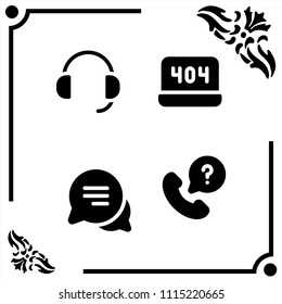 customer services icon set vector set