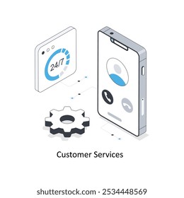 Ilustración de stock isométrica de Servicios al cliente. EPS Archivo ilustración de stock