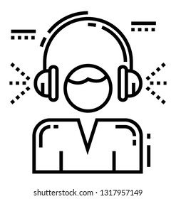 Customer services representative line icon design/ 24h helpline 