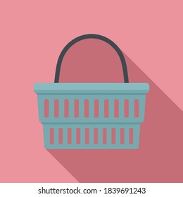 Customer shop basket icon. Flat illustration of customer shop basket vector icon for web design