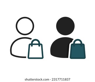 Customer shopping bag icon. Illustration vector