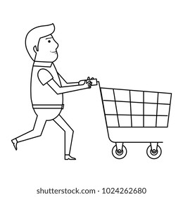 customer with shopping cart character