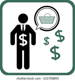 Customer shopping icon