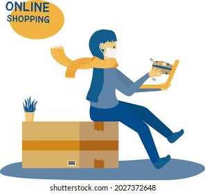 Customer shopping online during covid-19. Stay at home avoid spreading the coronavirus.