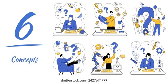 Customer solution vector illustration. Every customer solution is chapter in story successful business-client relationship The responsibility solving problems is glue bonding businesses and customers