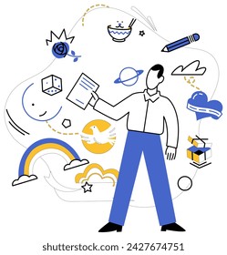 Customer solution vector illustration. The responsibility solving problems is glue bonding businesses and customers in lasting partnership Every customer solution is chapter in story successful