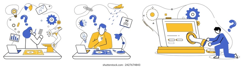 Customer solution vector illustration. Success is destination reached when businesses and clients journey together, bound by mutual support The responsibility solving problems is glue bonding