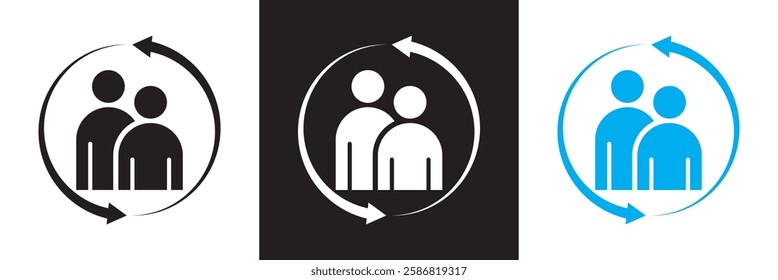 Customer, staff, employee icon.  isolated on white and black background. Vector illustration. EPS 10