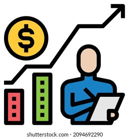 CUSTOMER STATISTICS ICON LINE COLOR .