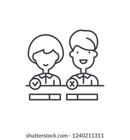 Customer status line icon concept. Customer status vector linear illustration, symbol, sign