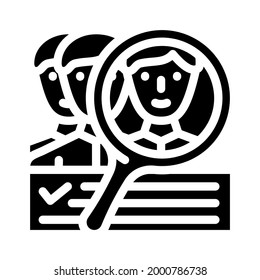 customer study kyc glyph icon vector. customer study kyc sign. isolated contour symbol black illustration