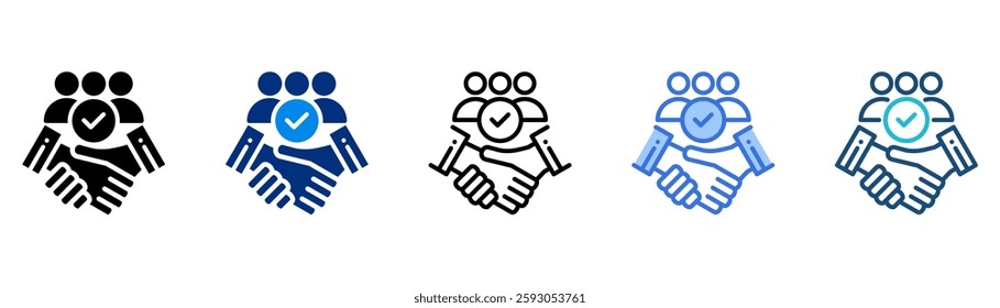 Customer success icon set multiple style collection