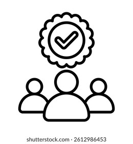 Customer Success Vector Line Icon Design