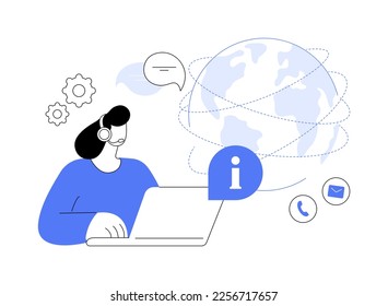 Customer support abstract concept vector illustration. Tech support, telemarketing, provide customer service, management software, online chat, help center, buyer helpline abstract metaphor.