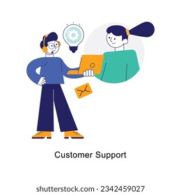  Customer Support abstract concept vector in a flat style stock illustration