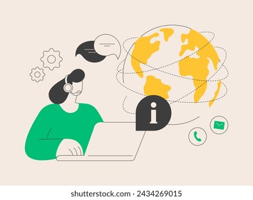 Customer support abstract concept vector illustration. Tech support, telemarketing, provide customer service, management software, online chat, help center, buyer helpline abstract metaphor.