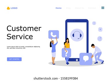 Customer Support and Advising Clients Vector Illustration Concept , Suitable for web landing page, ui, mobile app, editorial design, flyer, banner, and other related occasion