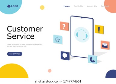 Customer Support and Advising Clients Vector Illustration Concept , Suitable for web landing page, ui, 
mobile app, editorial design, flyer, banner, and other related occasion