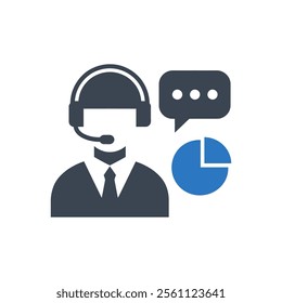 Customer Support Agent Icon On White Background