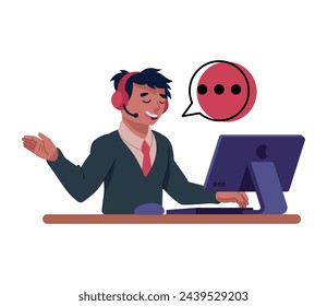 customer support agent working illustration