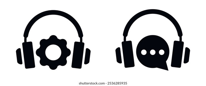 Suporte ao cliente, assistência, suporte técnico, atendimento ao cliente, call center, operador, equipe, linha direta, agente, ícone do serviço vetor definido em estilo plano para aplicativo e site. Ilustração vetorial