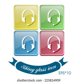 customer support avatar, headphone icon. help sign