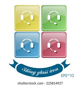 customer support avatar, headphone icon. help sign