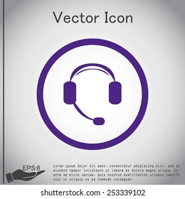 customer support avatar, headphone icon. help sign