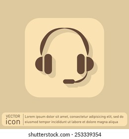 customer support avatar, headphone icon. help sign