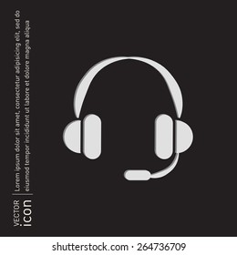 customer support avatar, headphone icon. help sign
