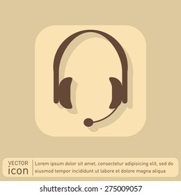customer support avatar, headphone icon. help sign