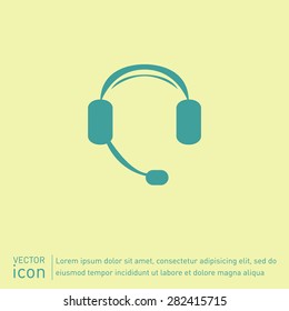 customer support avatar, headphone icon. help sign