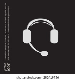 customer support avatar, headphone icon. help sign